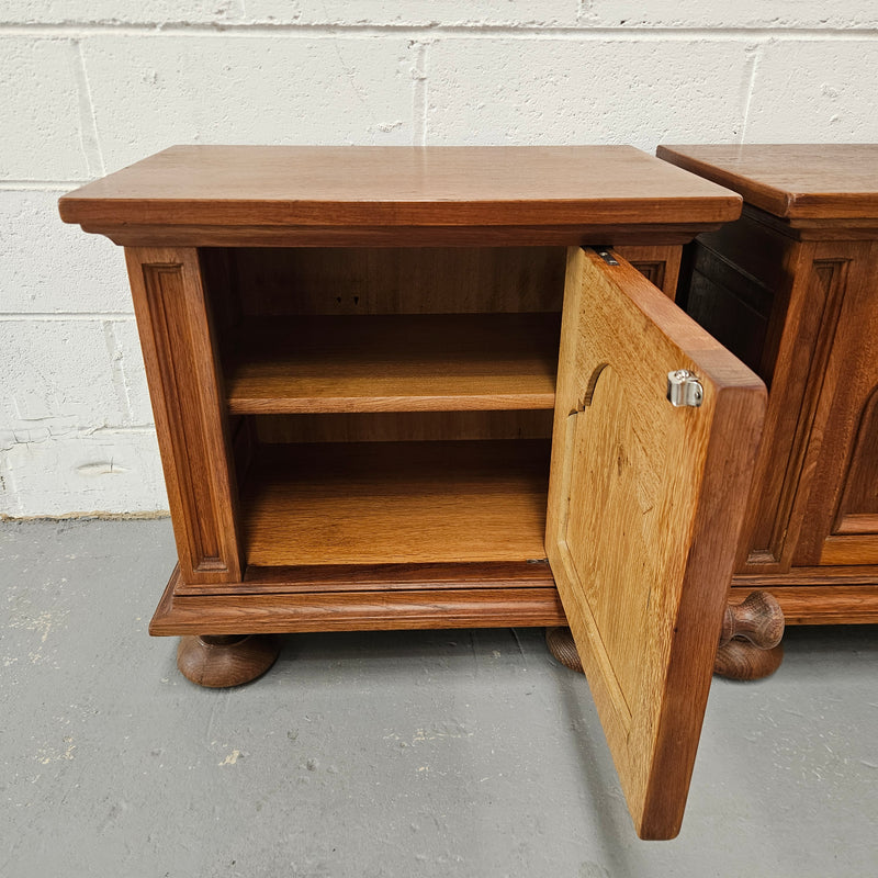 Pair of French Oak Gothic Style Bedsides
