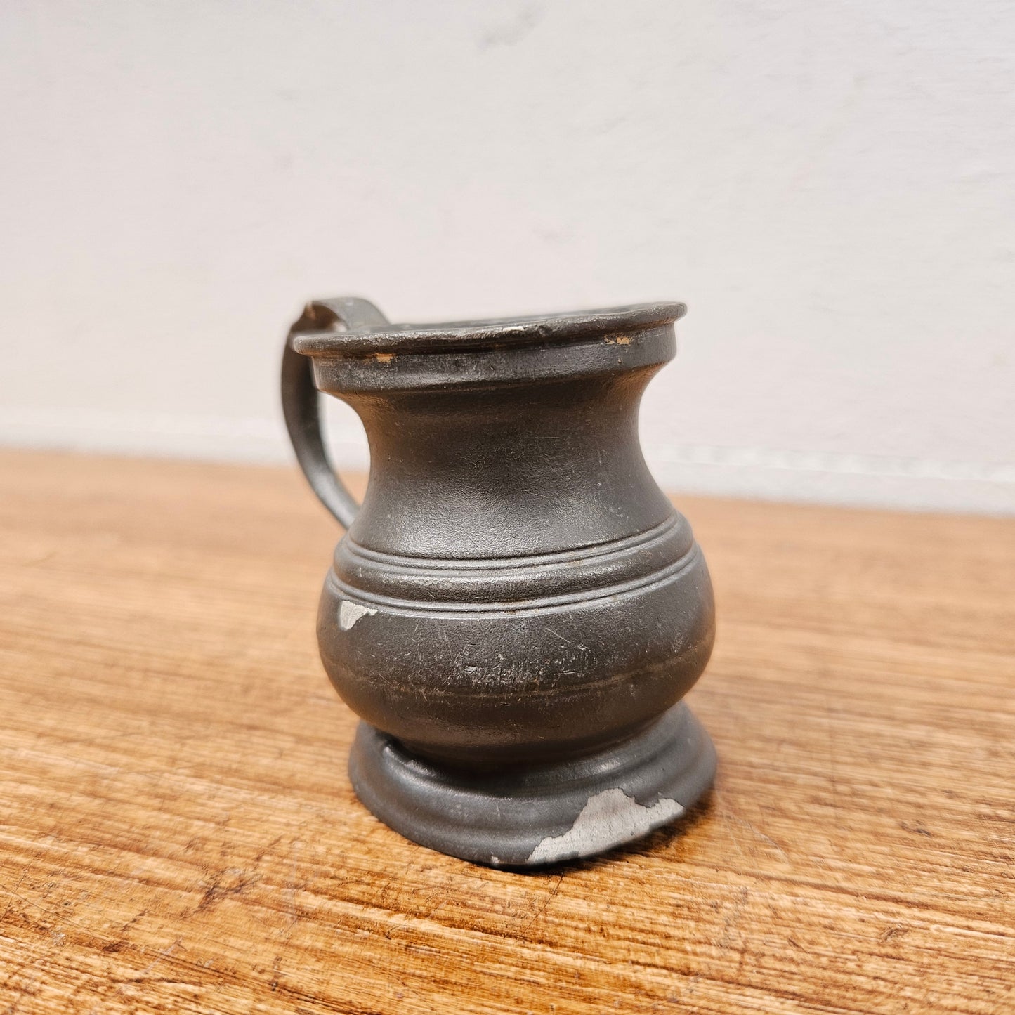 Antique Miniature Pewter Tankard