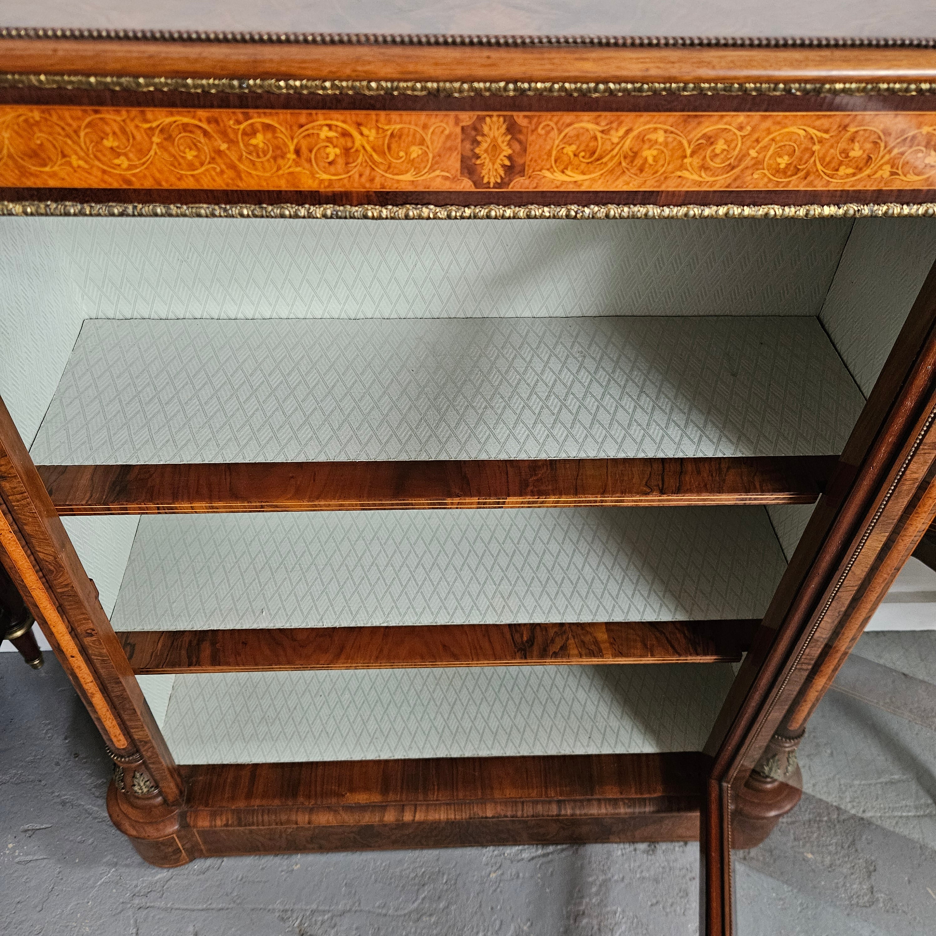 Beautiful Figured Walnut Victorian Inlaid Piers Cabinet | Antique & Vintage | Moonee Ponds Antiques | Australia Wide Delivery