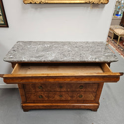 Stunning French 18th Century Elm Commode With Superb Original Grey Marble | Antique & Vintage | Moonee Ponds Antiques | Australia Wide Delivery