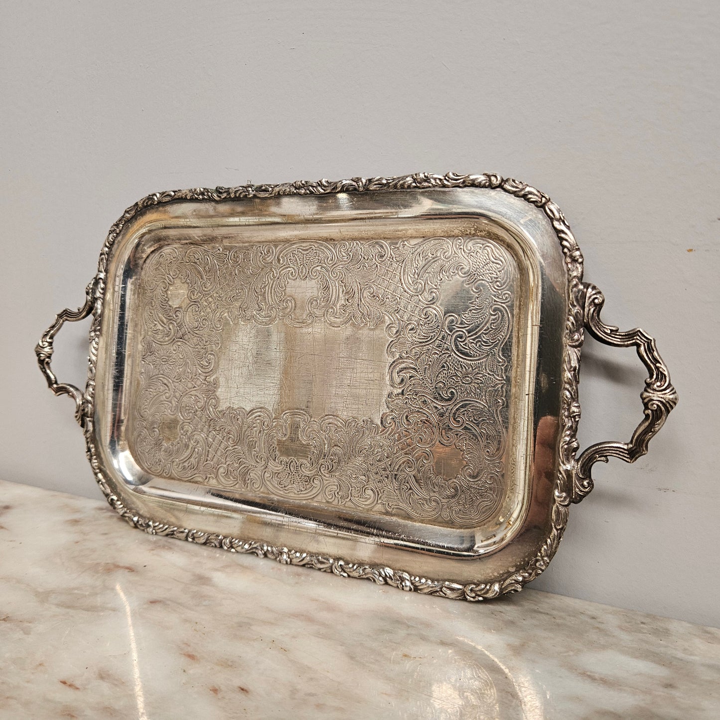 Vintage Sheffield Silver Plated Tray