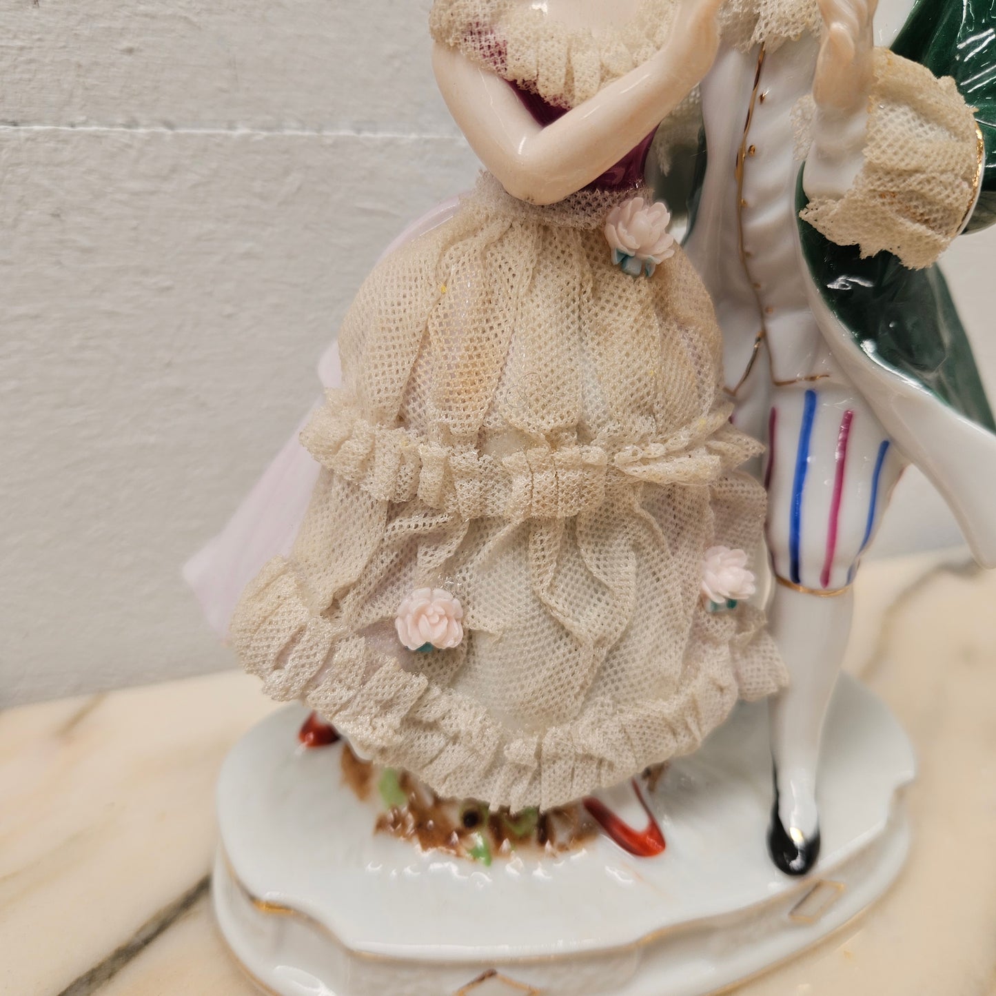 Vintage Capodimonte Lace Figure Group