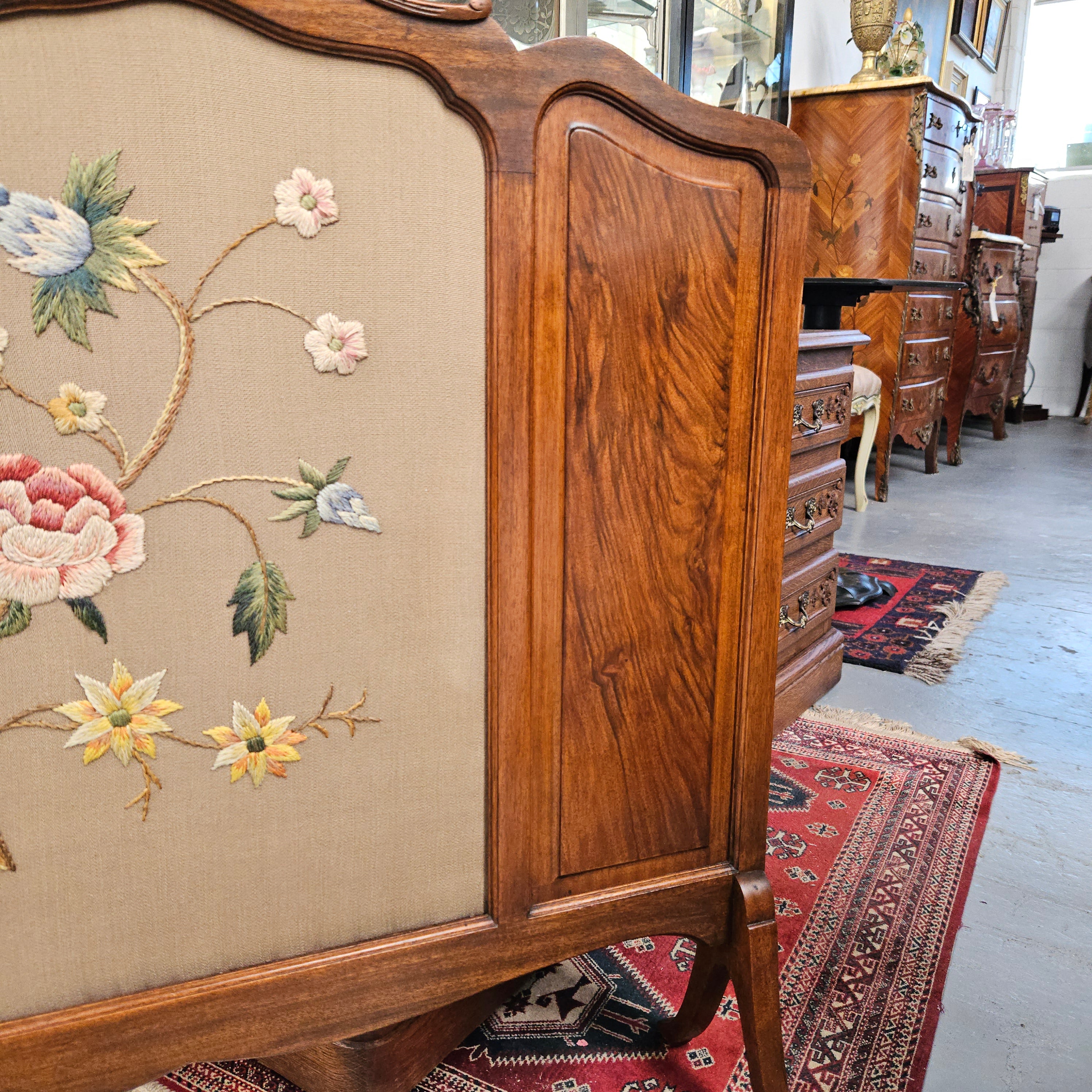 Tapestry & Timber Fire Screen | Antique & Vintage | Moonee Ponds Antiques | Australia Wide Delivery