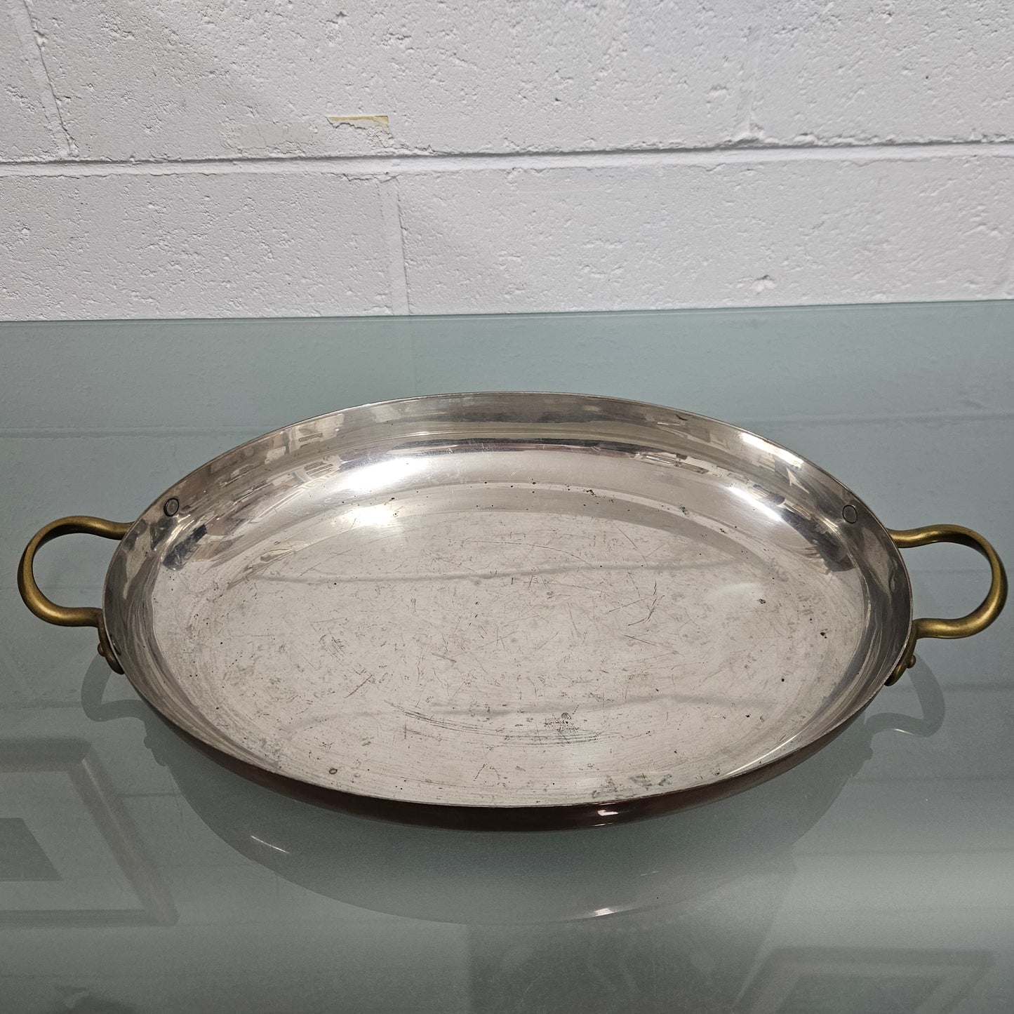 Vintage Copper Tinned Oval Pan