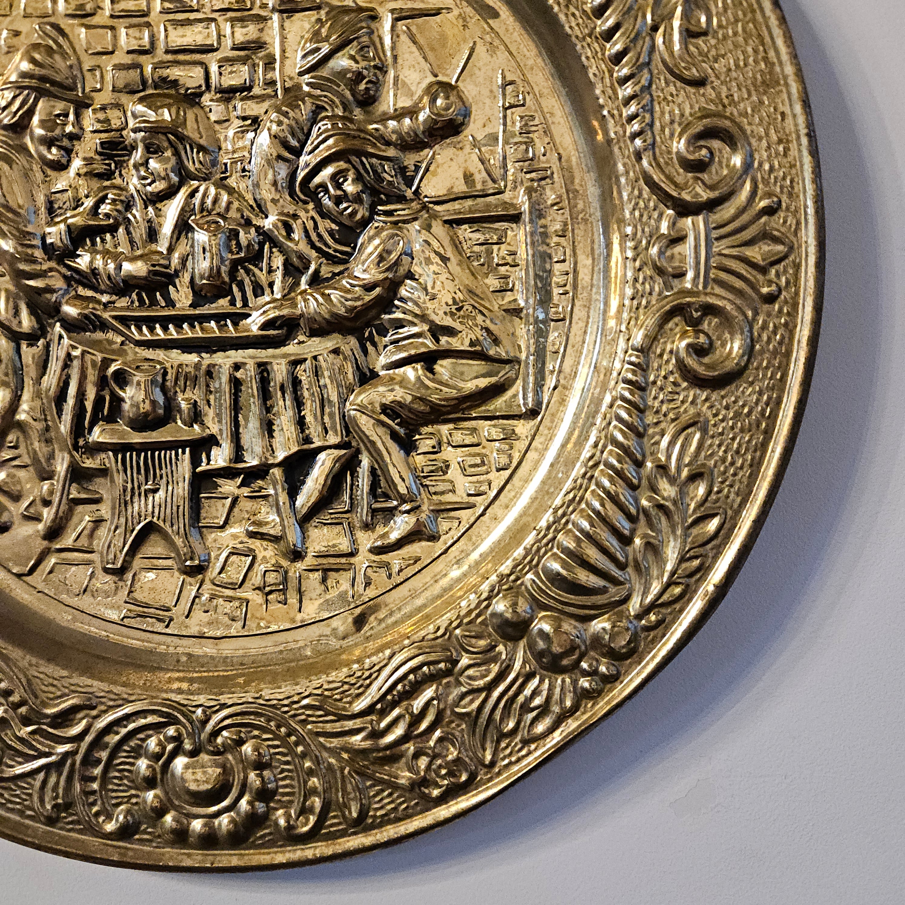Vintage Brass Tone Etched & Pressed Metal Wall Plaque | Antique & Vintage | Moonee Ponds Antiques | Australia Wide Delivery