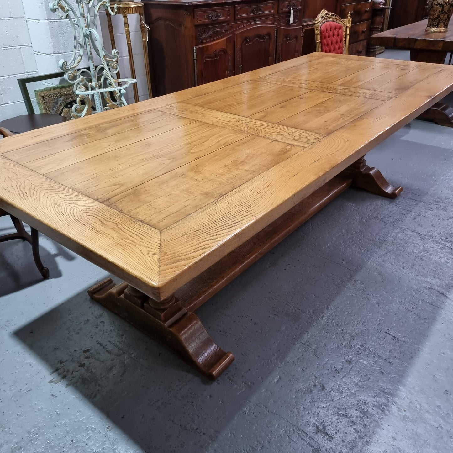 Vintage 18th Century Style French Farmhouse Table of Large Proportions