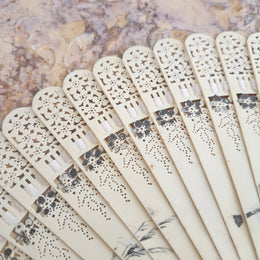 Art Deco Celluloid Fan Hand Painted