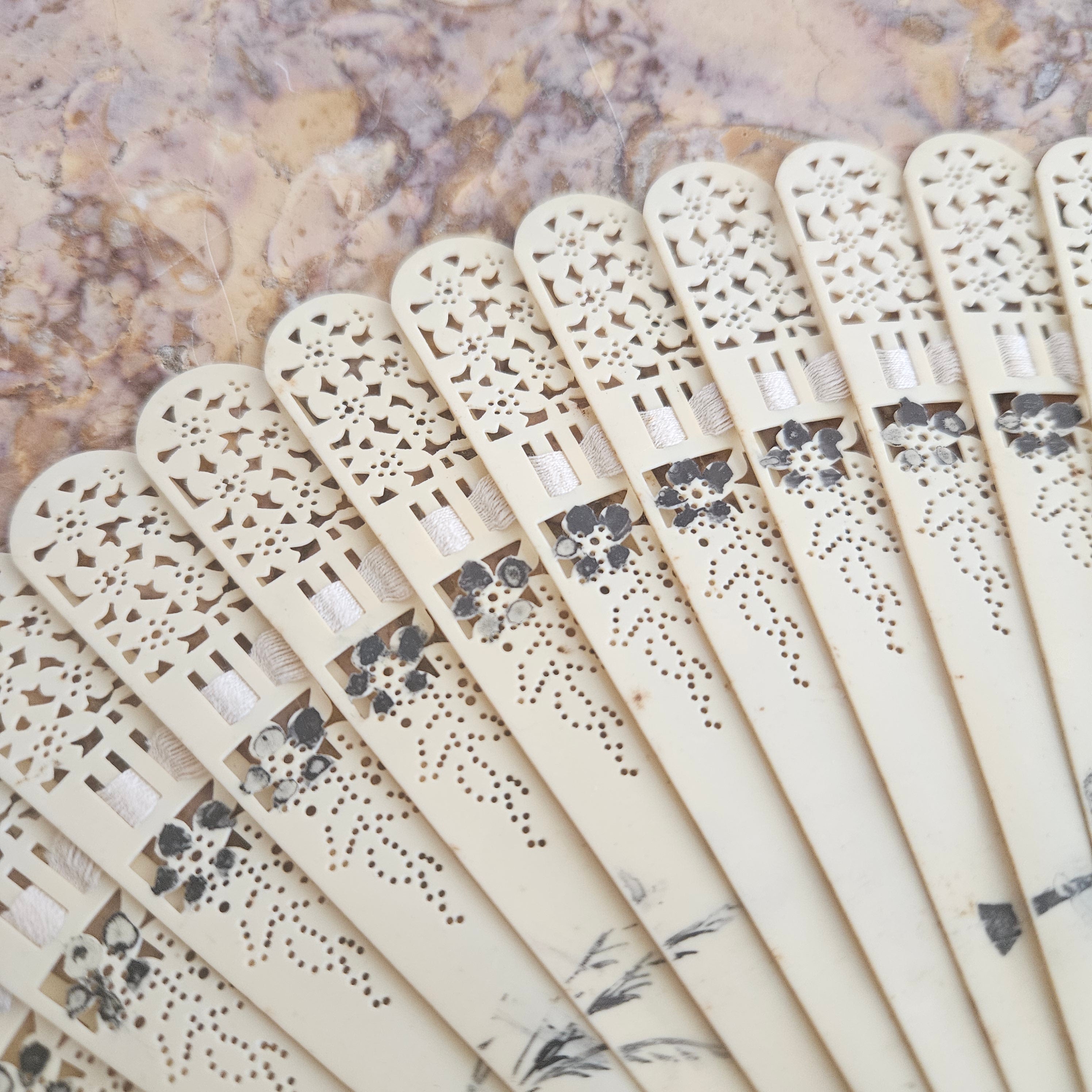 Art Deco Celluloid Fan Hand Painted | Antique & Vintage | Moonee Ponds Antiques | Australia Wide Delivery