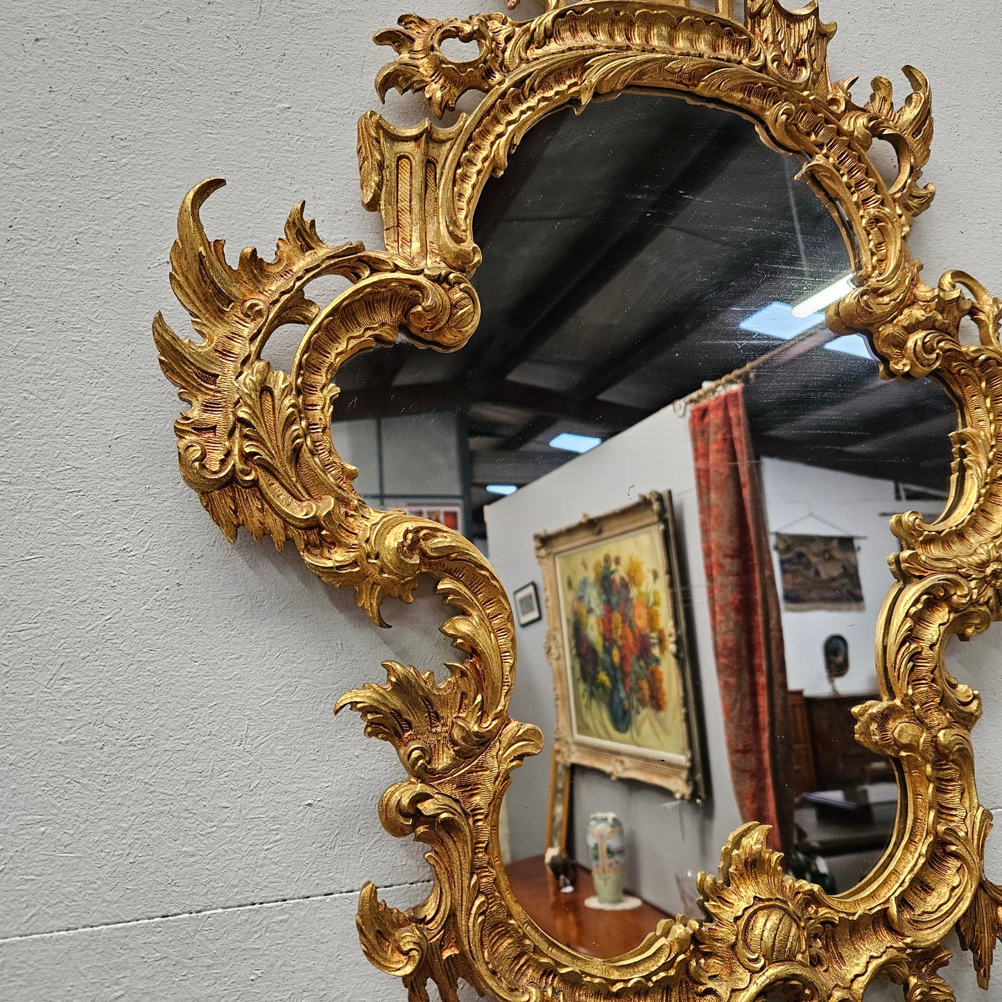 Antique French Gilt Bronze Louis XV Style Mirror