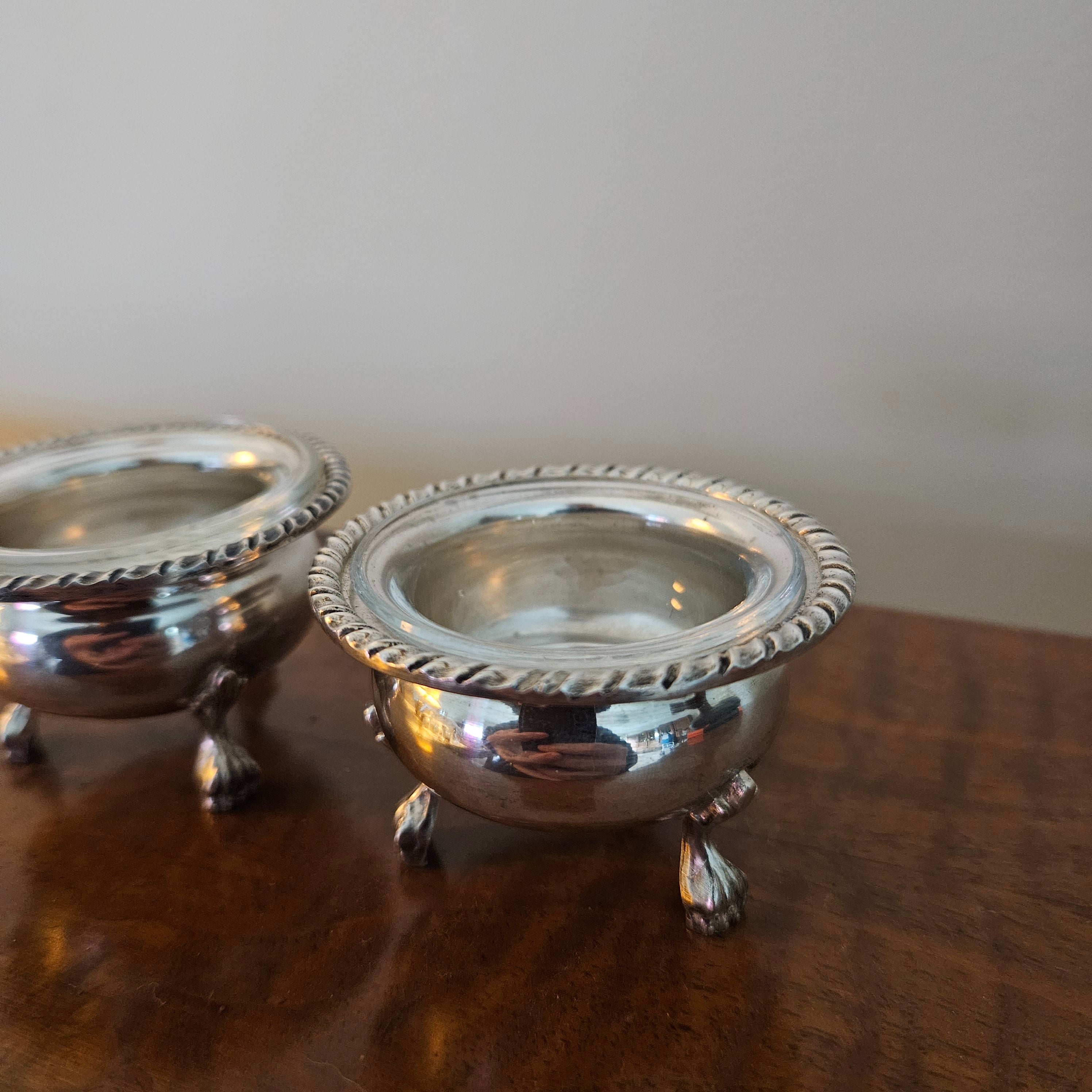 Pair of Vintage Silver & Glass Salts | Antique & Vintage | Moonee Ponds Antiques | Australia Wide Delivery