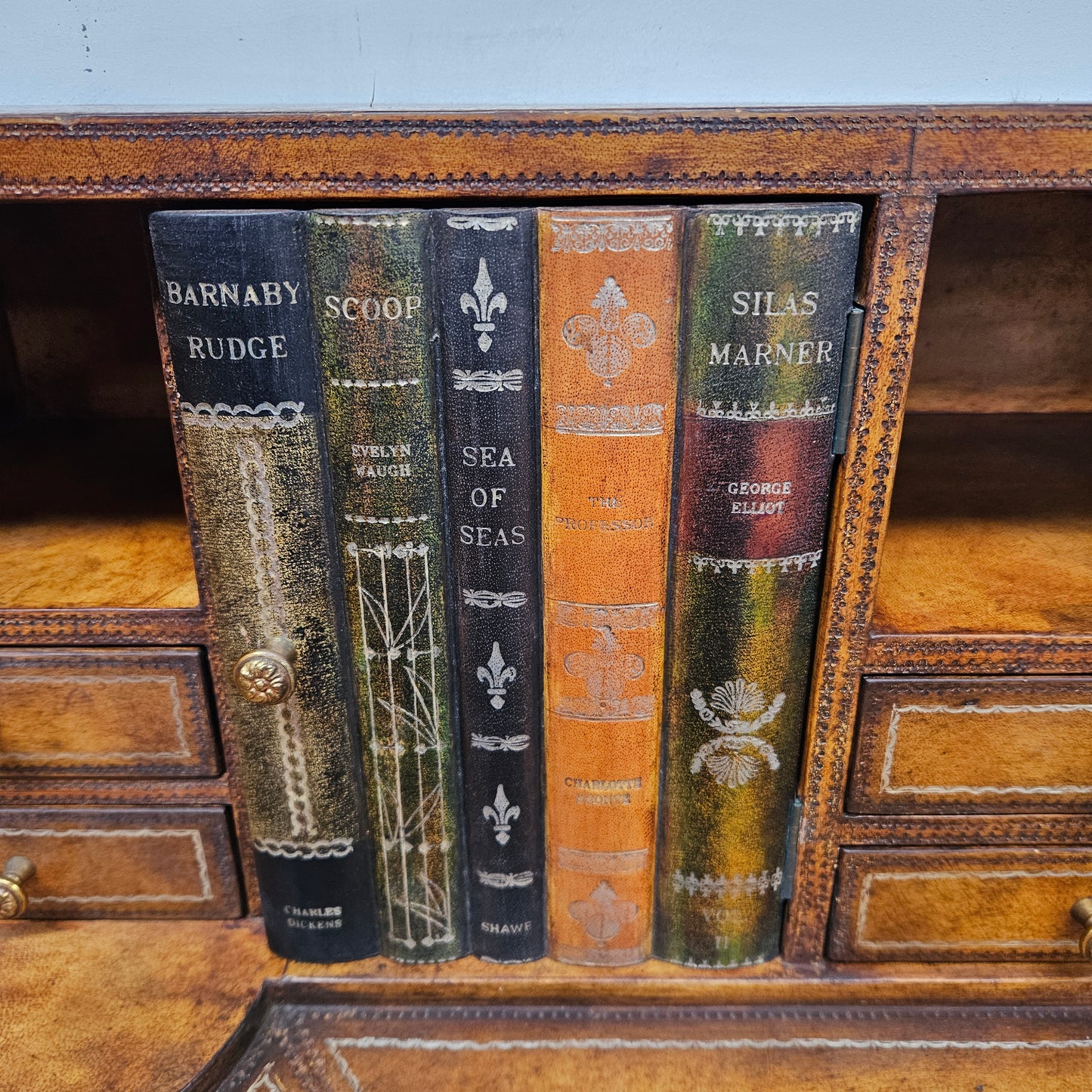 Spanish Empire Style Leather, Iron & Brass Desk