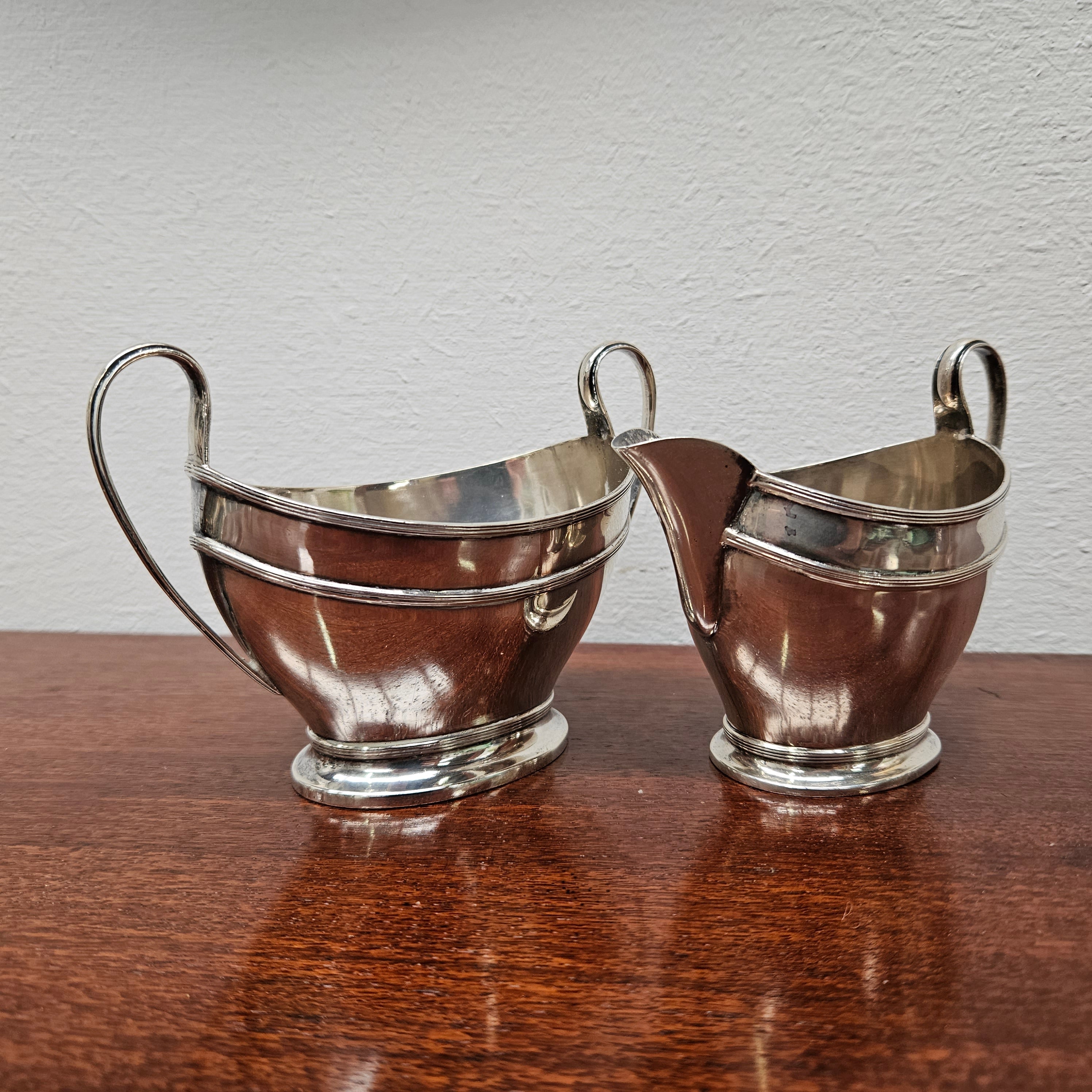 Art Deco Sterling Silver Birmingham Sugar & Creamer Set