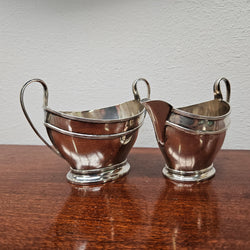Art Deco Sterling Silver Birmingham Sugar & Creamer Set | Antique & Vintage | Moonee Ponds Antiques | Australia Wide Delivery
