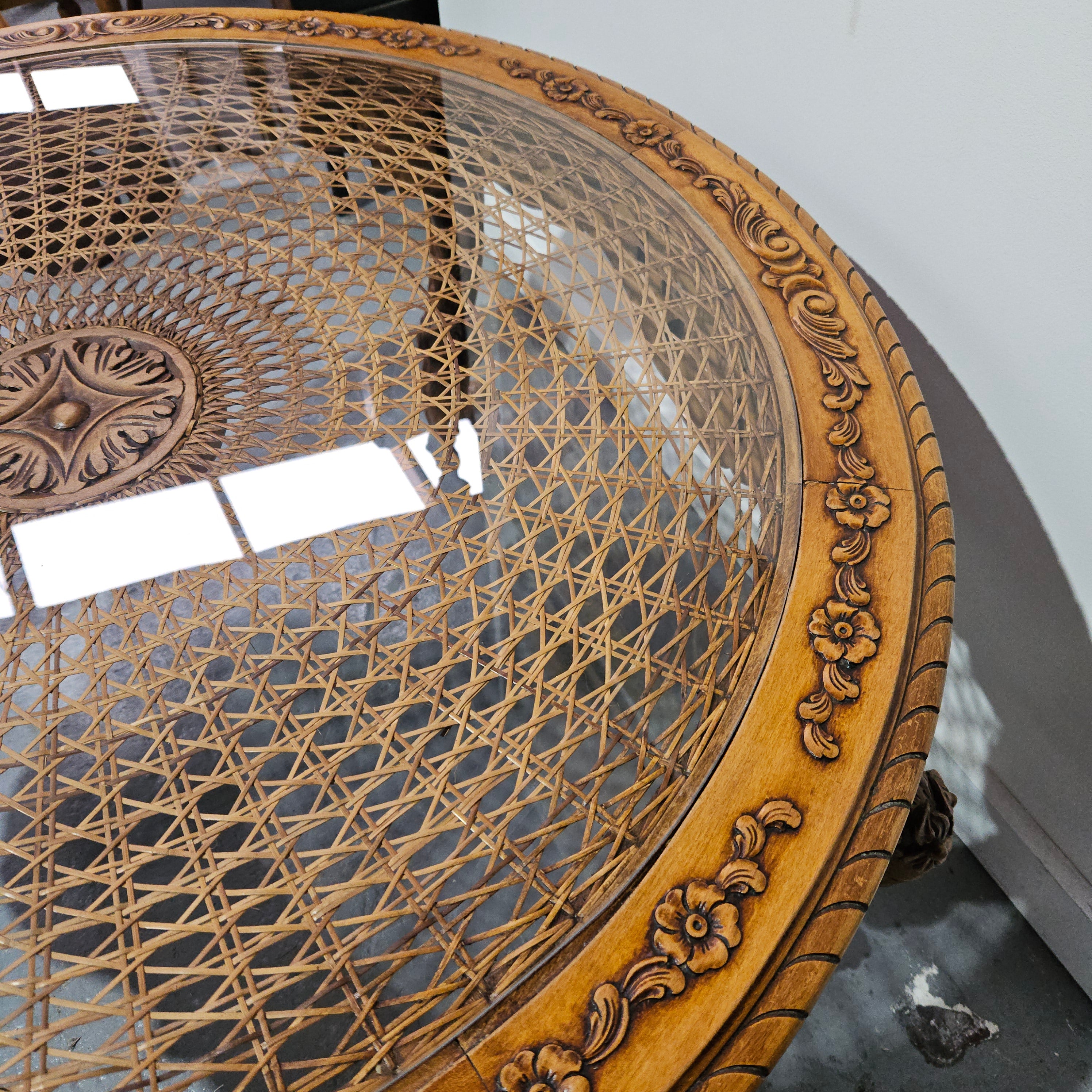Decorative Louis XV Style Round Cane Coffee Table | Antique & Vintage | Moonee Ponds Antiques | Australia Wide Delivery