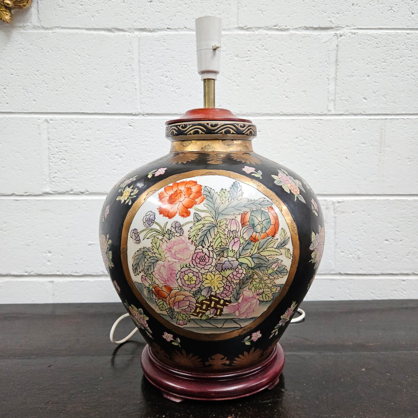 Oriental Large Floral Table Lamp