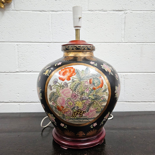 Oriental Large Floral Table Lamp