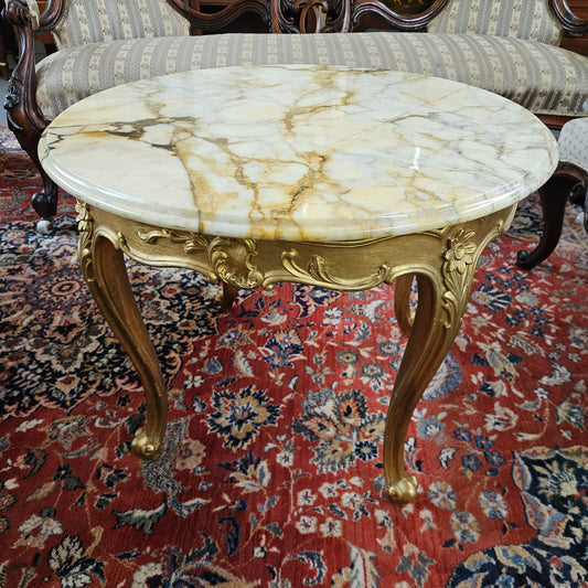 French Marble Top Round Coffee Table