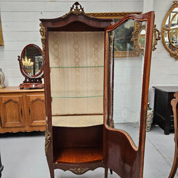 French  Louis XV Style Bombe Shaped Vernis Martin Vitrine
