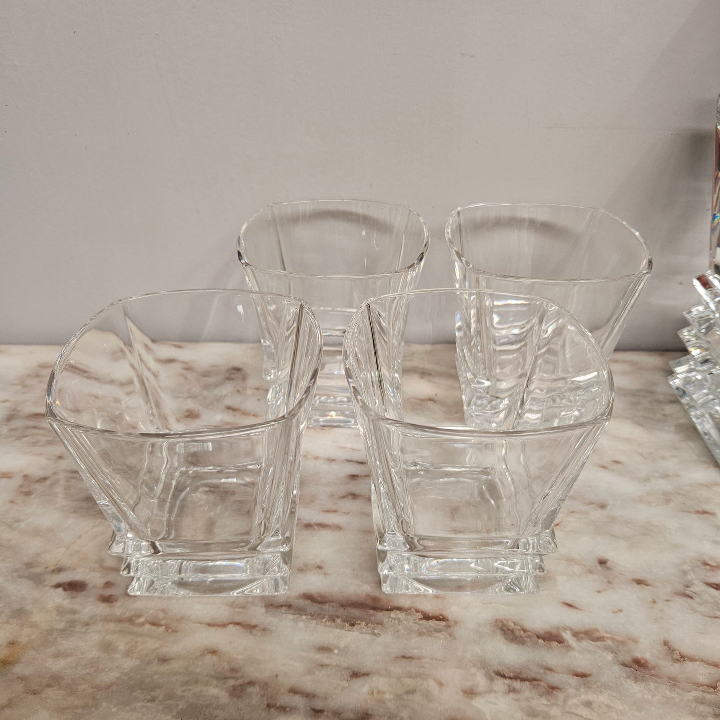 Vintage Royal Doulton Crystal Prism Decanter & Glasses