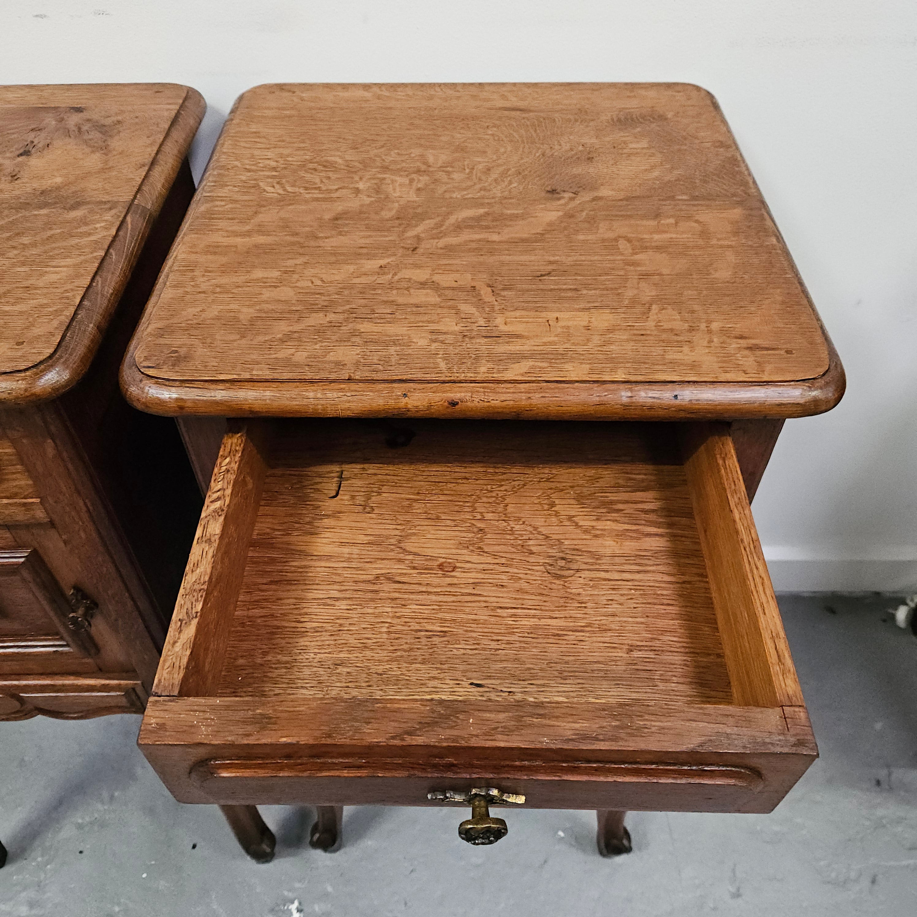 Rare Pair of Antique French Louis XV Style Wooden Top Bedsides | Antique & Vintage | Moonee Ponds Antiques | Australia Wide Delivery