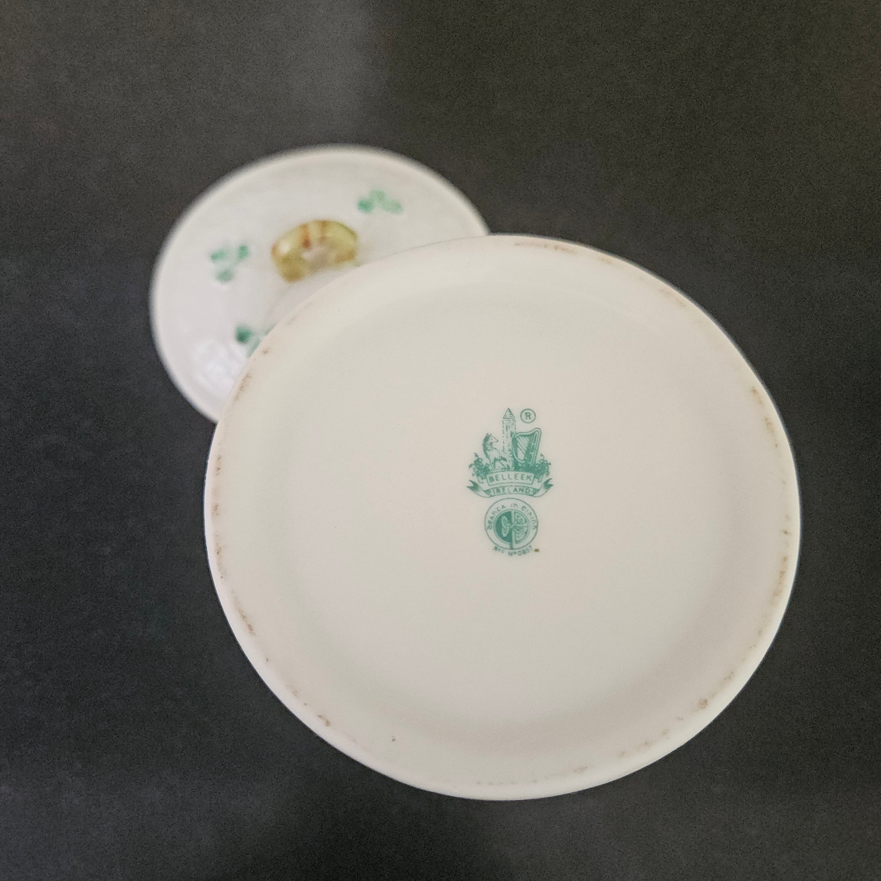 Belleek Shamrock Pattern Small Canister | Antique & Vintage | Moonee Ponds Antiques | Australia Wide Delivery