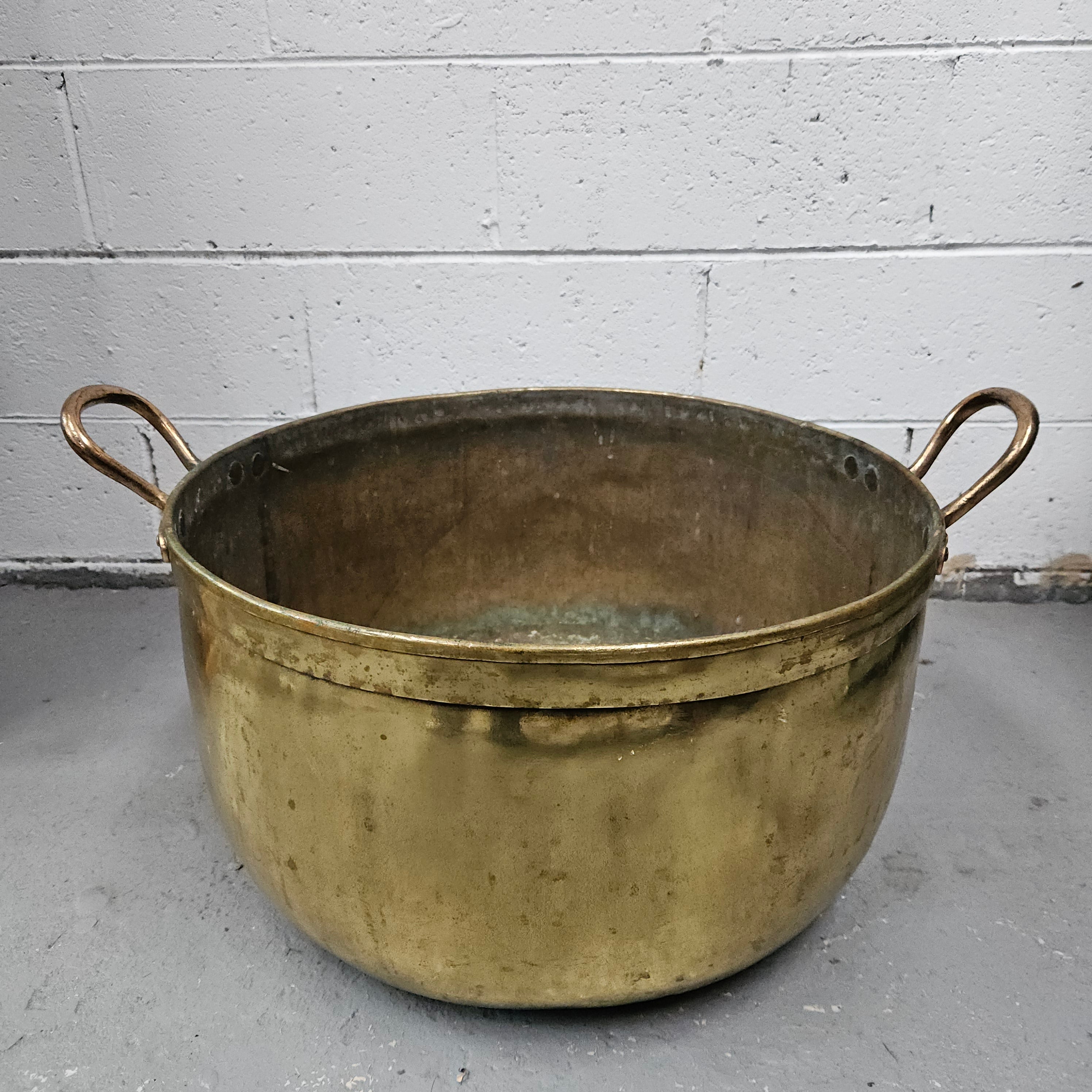 Large Antique brass bucket with handles | Antique & Vintage | Moonee Ponds Antiques | Australia Wide Delivery