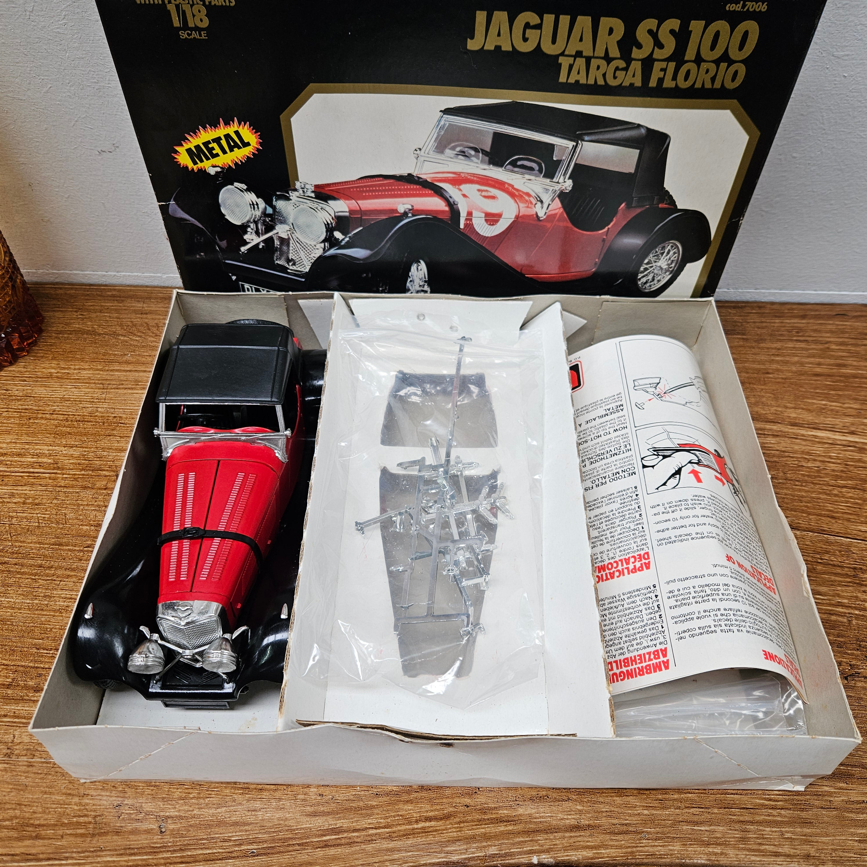 Vintage Boxed (Original) 1:18 Burago Jaguar SS100 Targa Florio Kit | Antique & Vintage | Moonee Ponds Antiques | Australia Wide Delivery