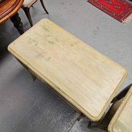 Pair Rustic Oak Shabby Chic Side Tables