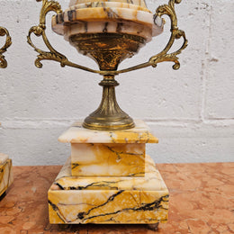 Elegant French Marble & Gilt Brass Cassolettes