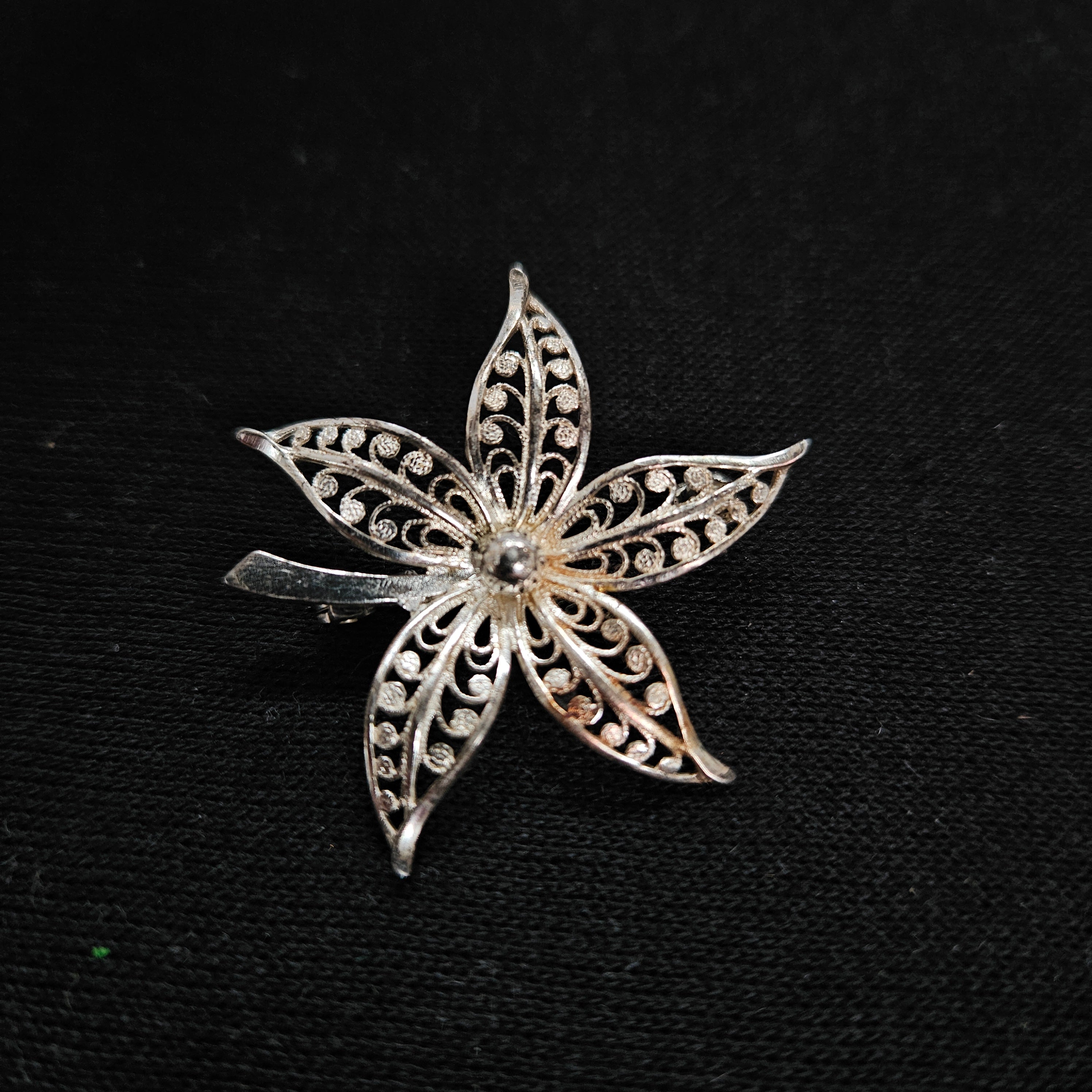 Vintage Sterling Silver 925 Filigree Flower Brooch | Antique & Vintage | Moonee Ponds Antiques | Australia Wide
