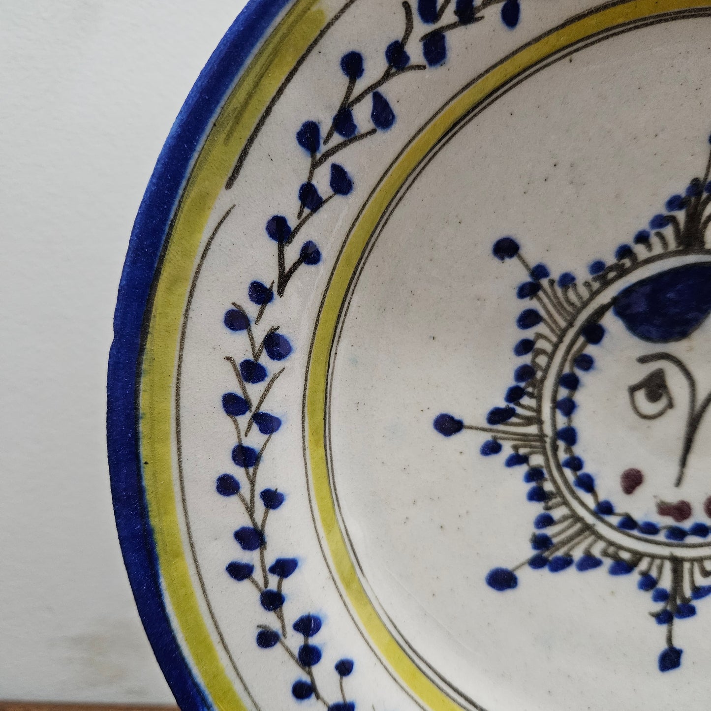 Stunning 19th Century Majolica Hand Painted Place "Sun Motif"