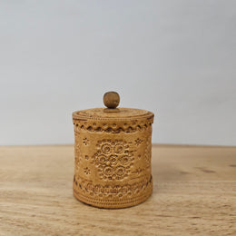 Small Cylindrical Engraved Trinket Box