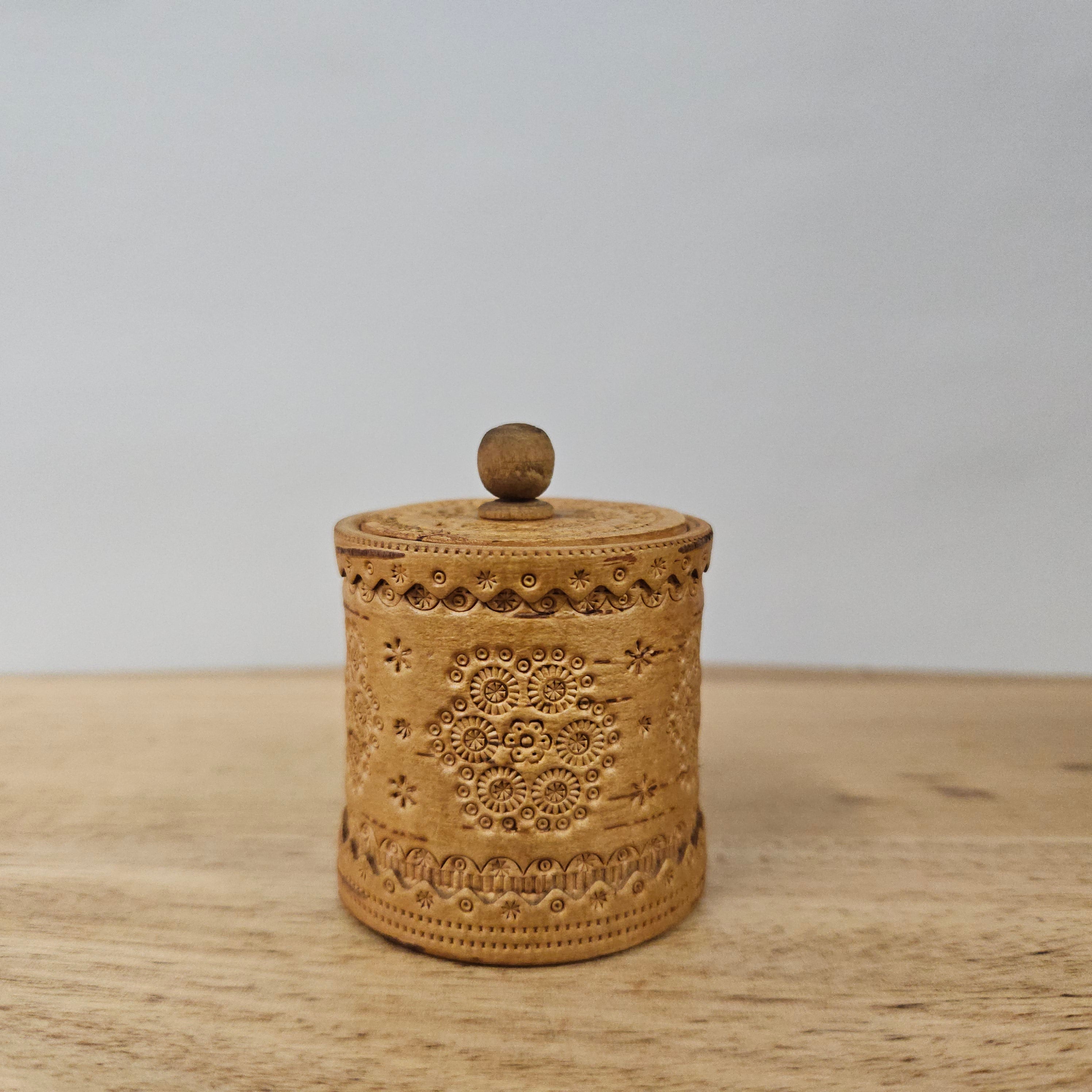 Small Cylindrical Engraved Trinket Box | Antique & Vintage | Moonee Ponds Antiques | Australia Wide Delivery