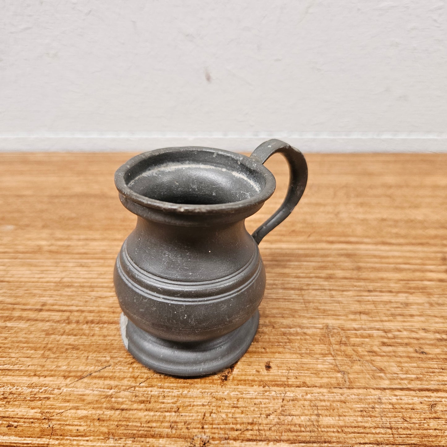 Antique Miniature Pewter Tankard