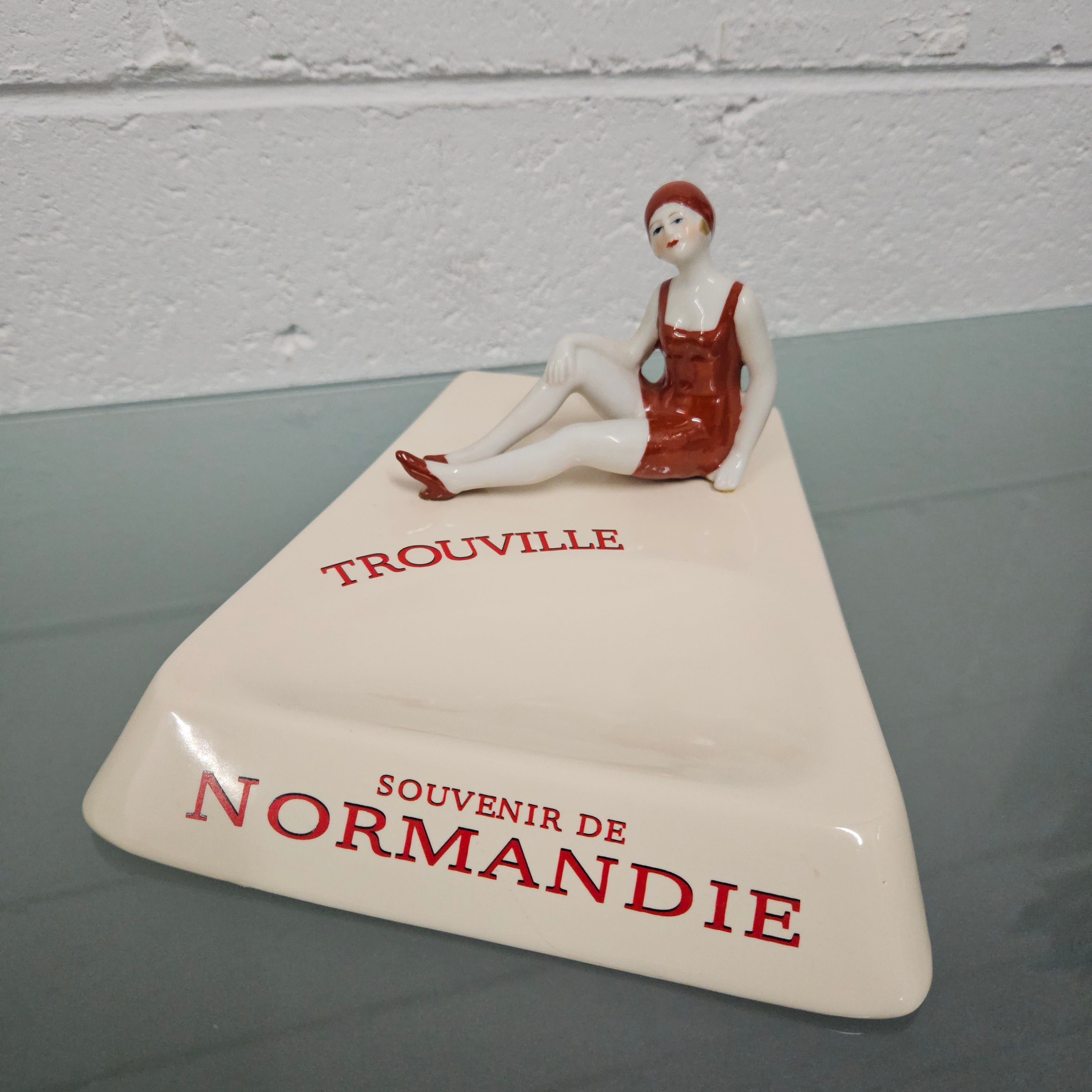 Vintage Souvenir Trouville Normandy France With Female Figurine | Antique & Vintage | Moonee Ponds Antiques | Australia Wide Delivery