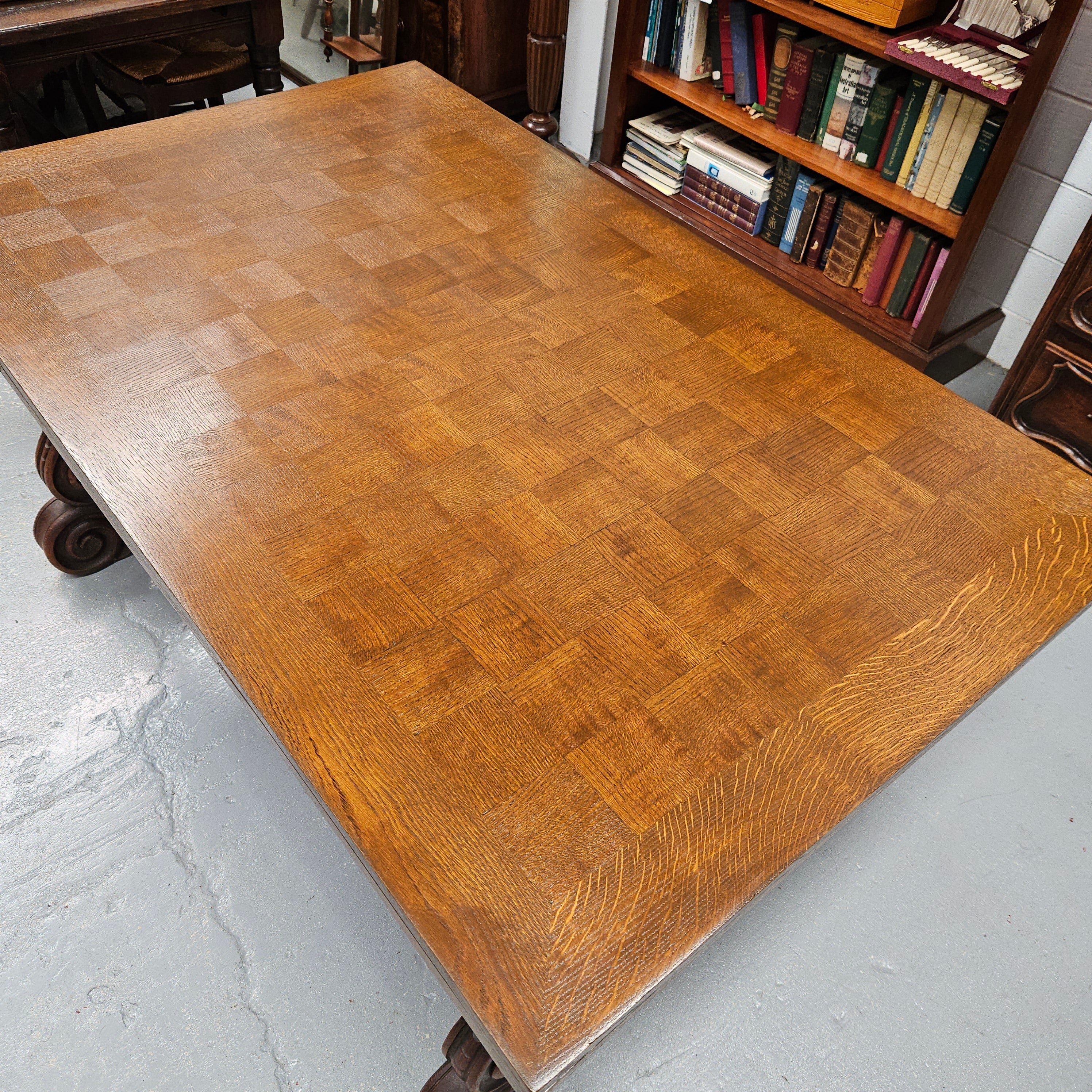 Beautiful French Oak Spanish Style Extension Dining Table | Antique & Vintage | Moonee Ponds Antiques | Australia Wide Delivery