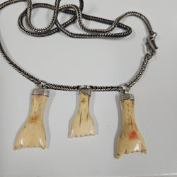 Vintage Silver & Bone Lucky Charm Necklace | Antique & Vintage | Moonee Ponds Antiques | Australia Wide Delivery