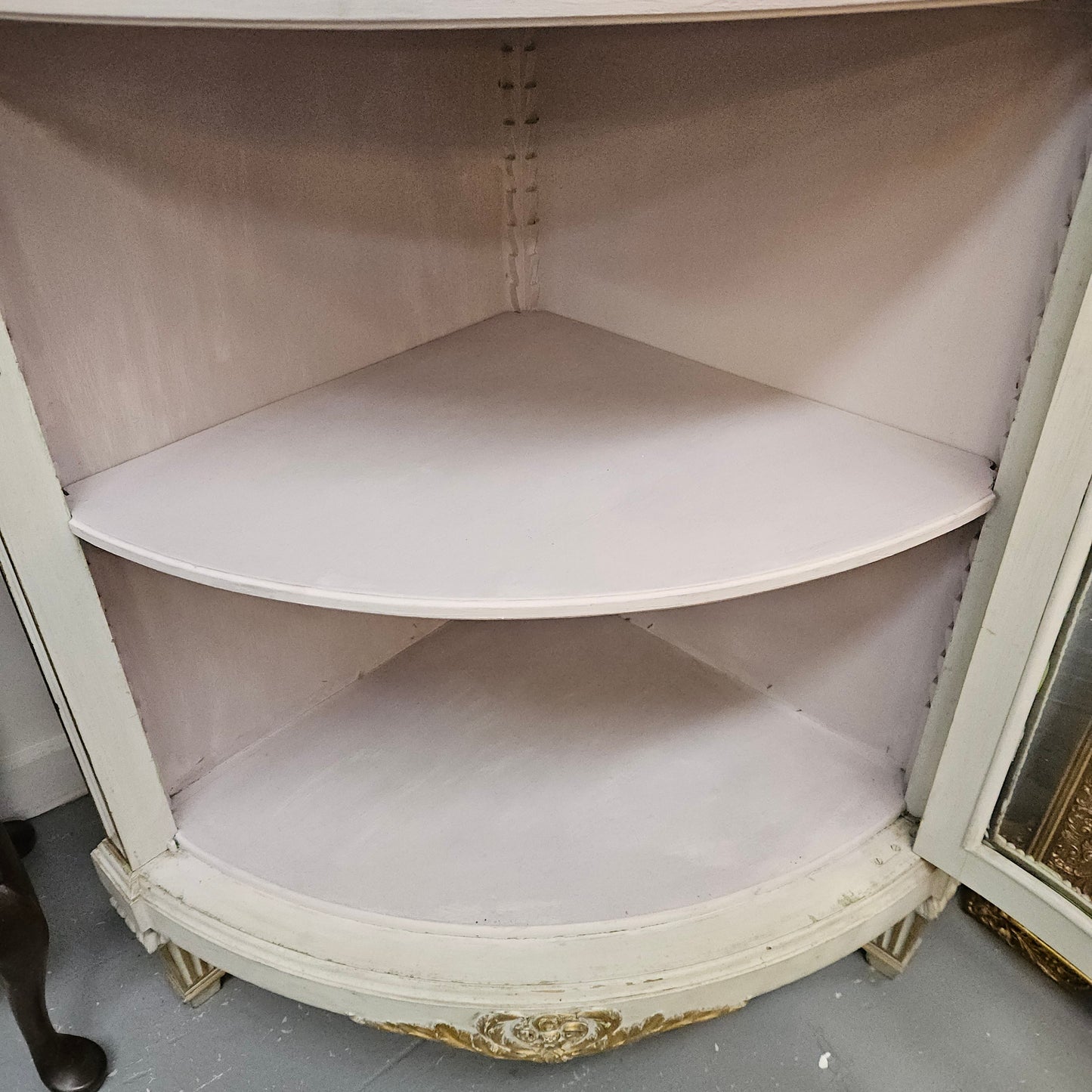 Louis XVI Style Signed Paris Marble Top Corner Cabinet