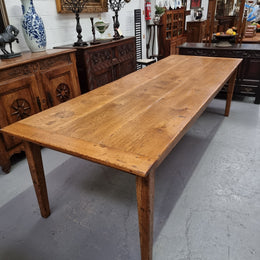 Vintage Reclaimed French Oak Three Plank Farmhouse Table