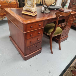 Antique Victorian Walnut Partners Desk