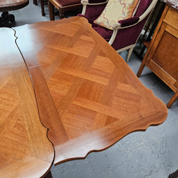 Louis XV Style Walnut Parquetry Top Extension Table
