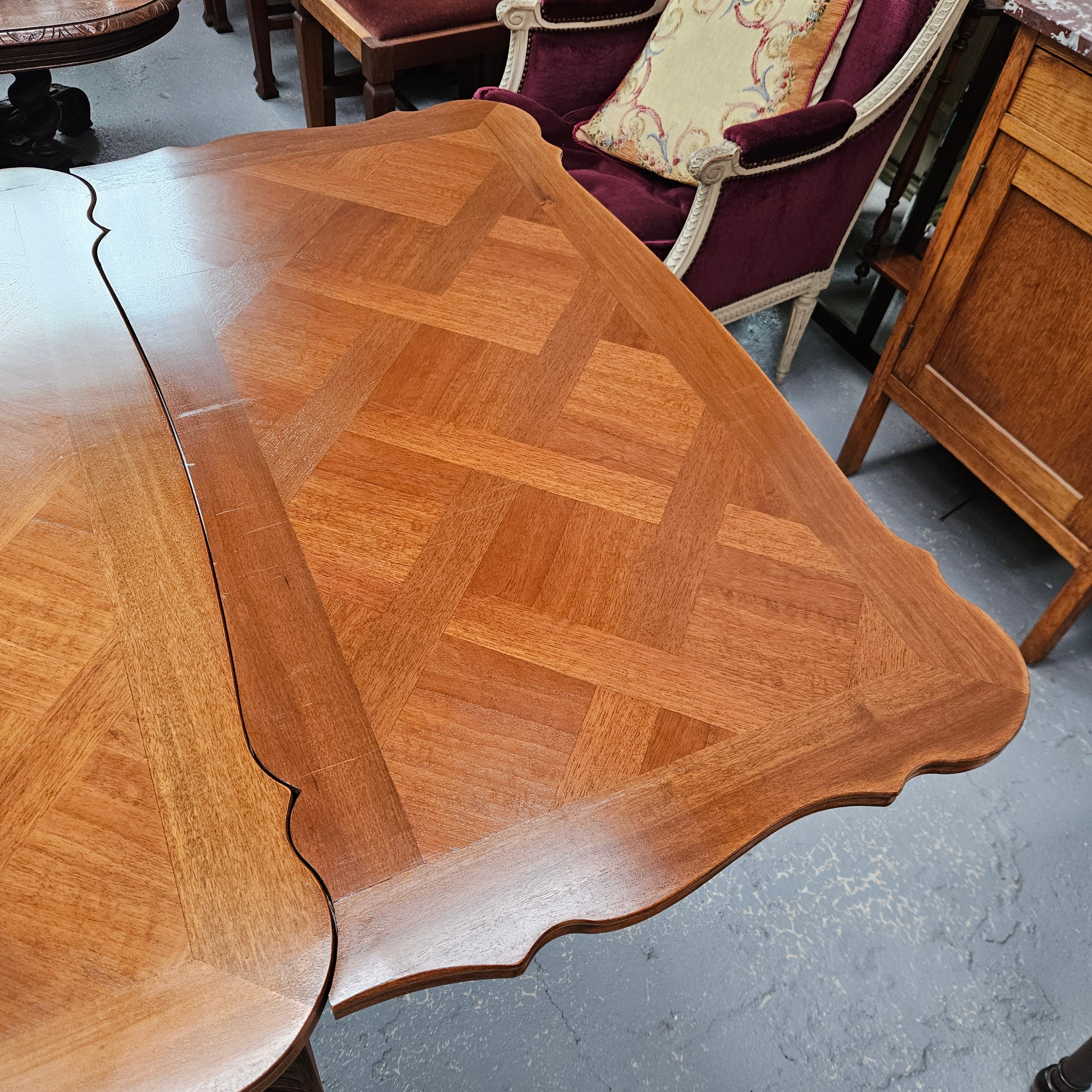 Louis XV Style Walnut Parquetry Top Extension Table | Antique & Vintage | Moonee Ponds Antiques | Australia Wide Delivery