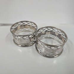 Pair Antique Sterling Silver Pierced Serviette Rings | Antique & Vintage | Moonee Ponds Antiques | Australia Wide Delivery