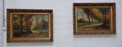 Sourced From France Oil on Board River Bank Scene In Ornate Gilt Frame | Antique & Vintage | Moonee Ponds Antiques | Australia Wide Delivery