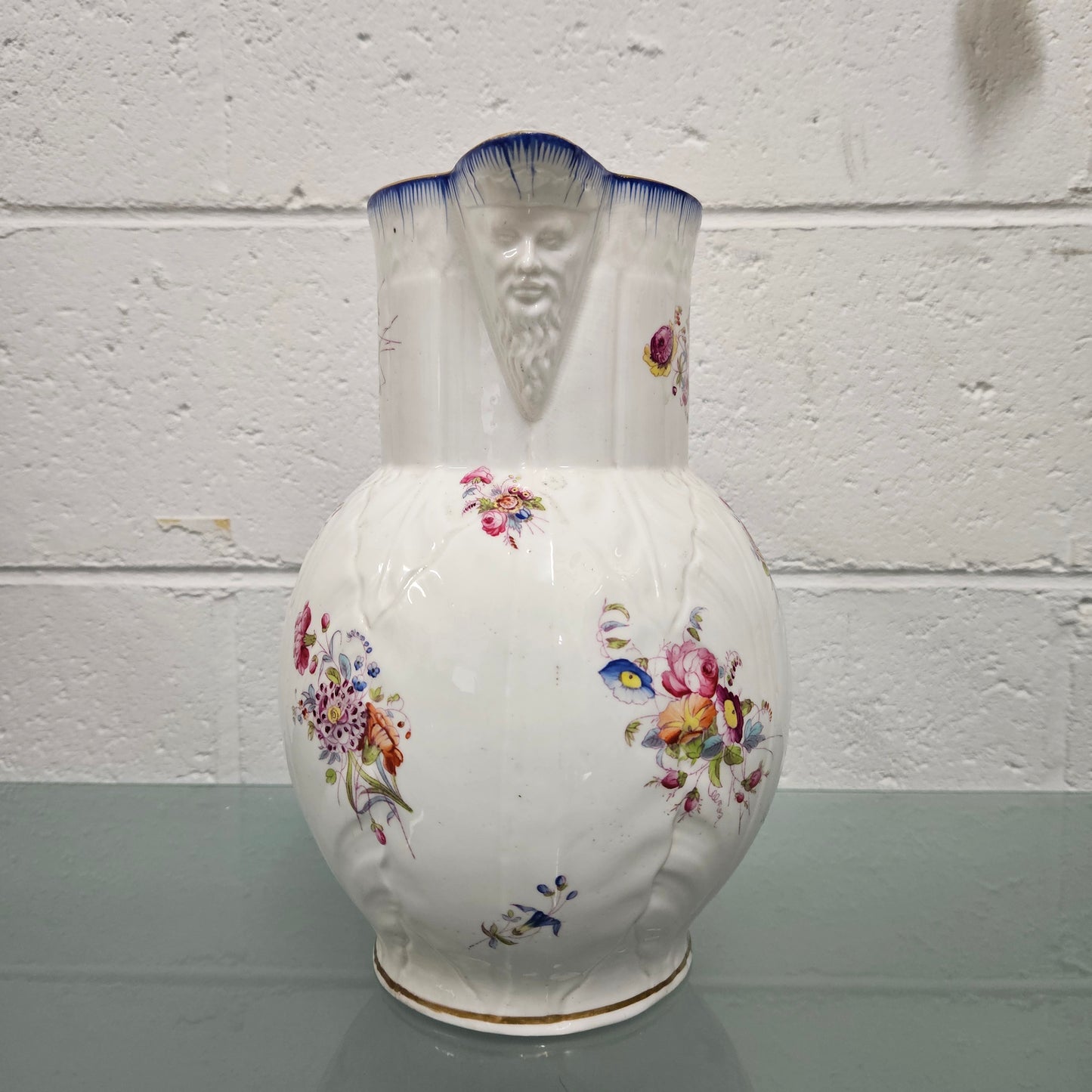 Antique Coalport Caughley Head Jug