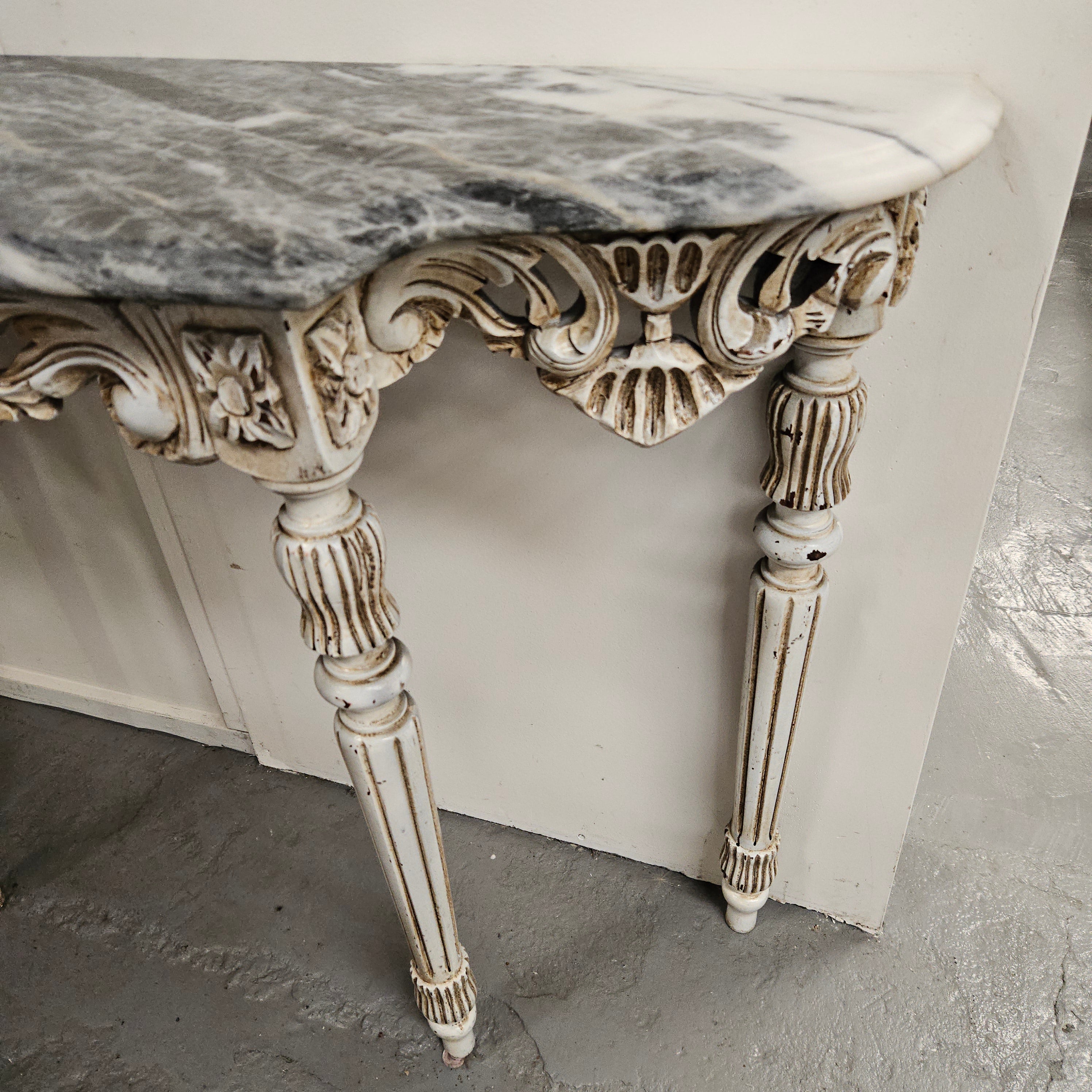 Louis XVI Style Painted Console Table With Marble Top | Antique & Vintage | Moonee Ponds Antiques | Australia Wide Delivery