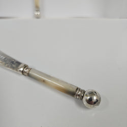 Pair Antique Mother Of Pearl & Silver Plate Butter Knives | Antique & Vintage | Moonee Ponds Antiques | Australia Wide Delivery