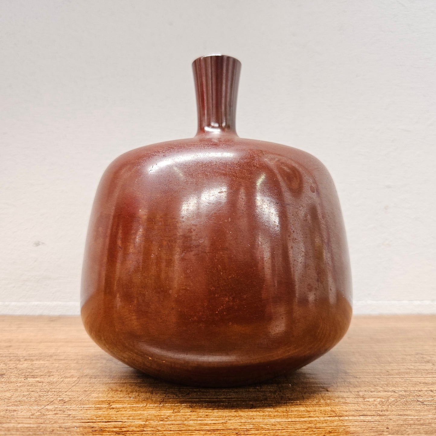 Mid-Century Modern Japanese Red Bronze Vase