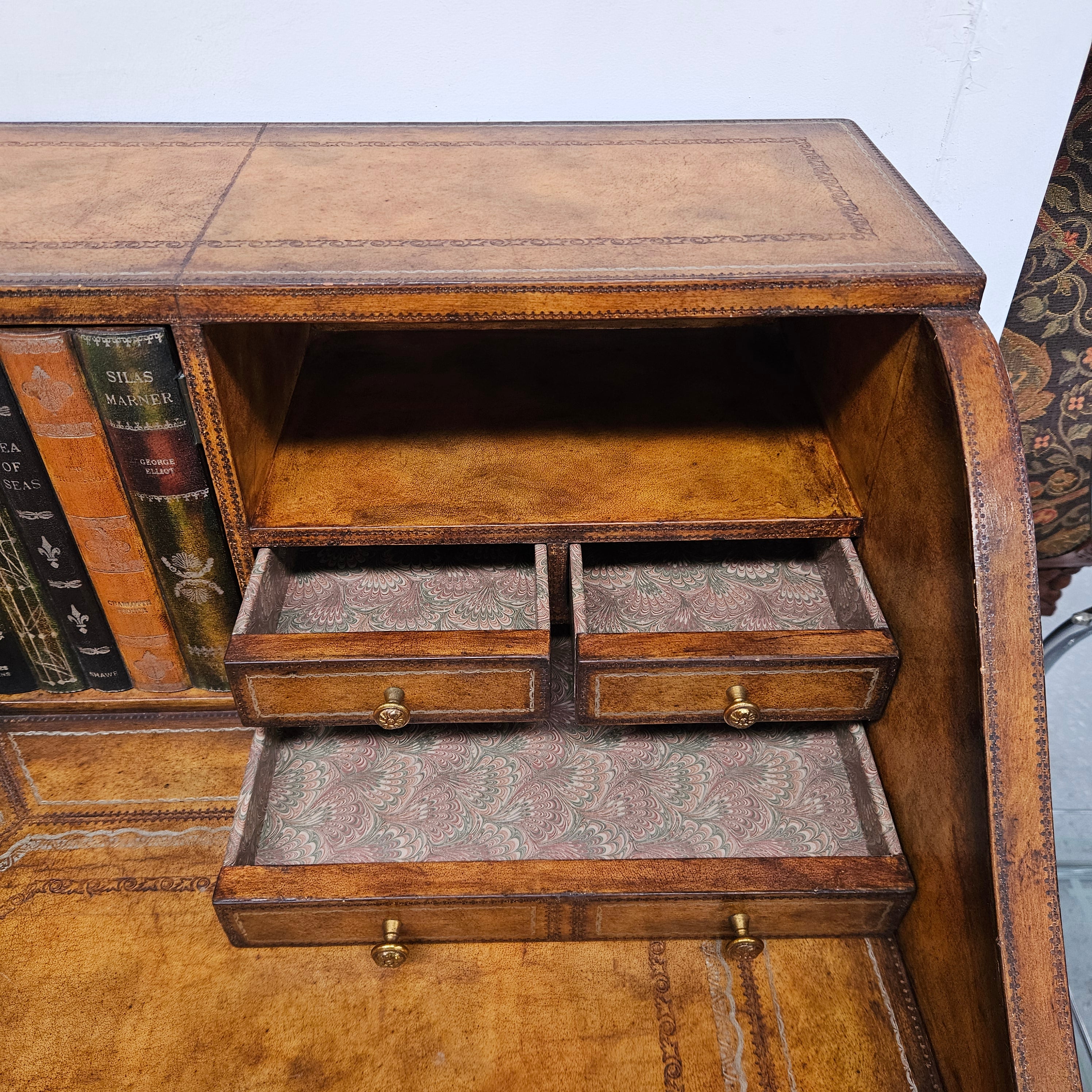 Spanish Empire Style Leather, Iron & Brass Desk | Antique & Vintage | Moonee Ponds Antiques | Australia Wide Delivery