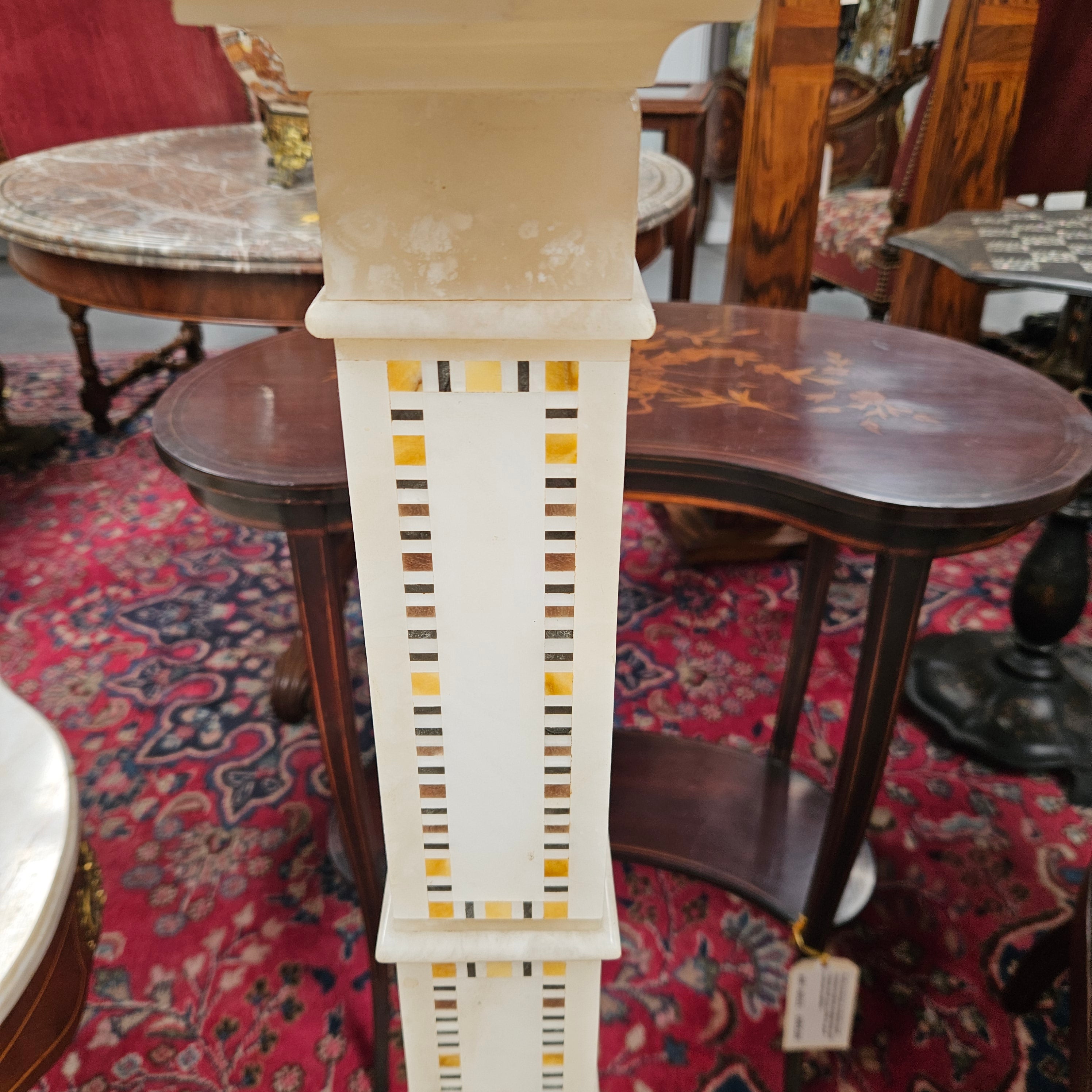Antique Pietra Dura Alabaster Pedestal | Antique & Vintage | Moonee Ponds Antiques | Australia Wide